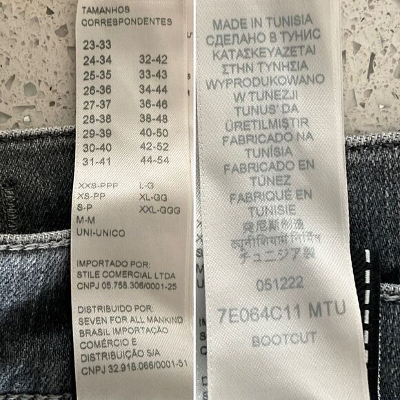 7 For All Mankind Jeans Women Size 30 Charcoal Italian Fabric Classic Bootcut - Picture 10 of 12